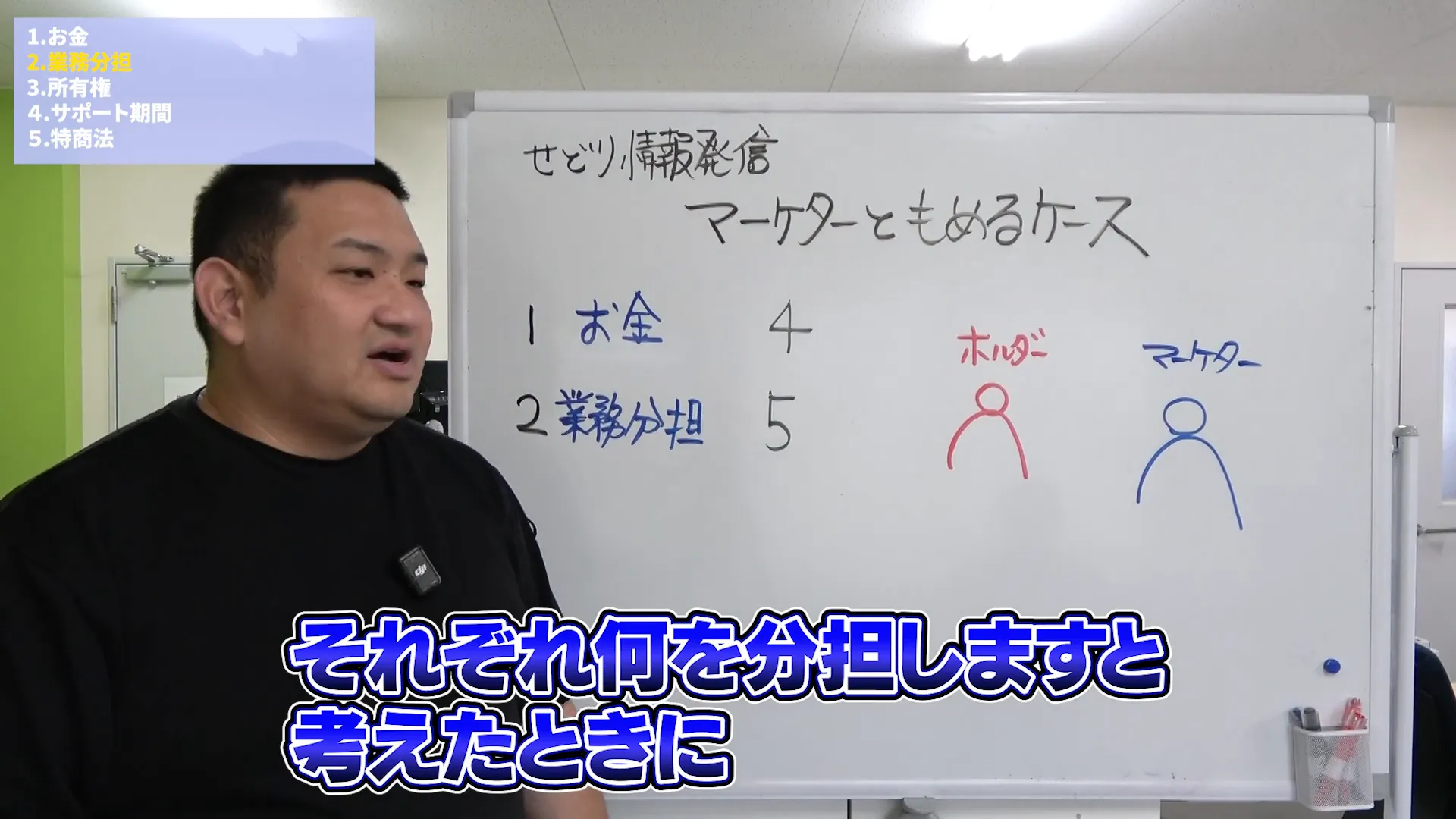 業務分担のトラブルを説明する伊藤社長
