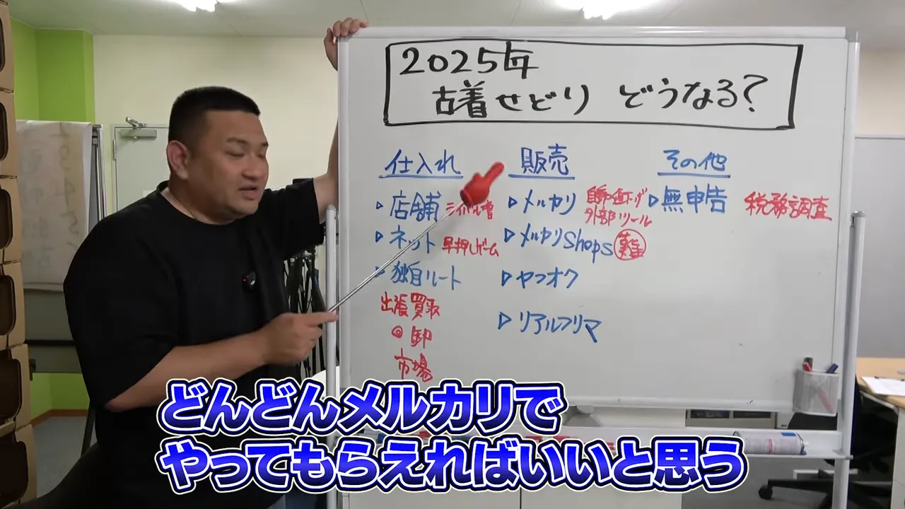 メルカリのツールについて話している場面